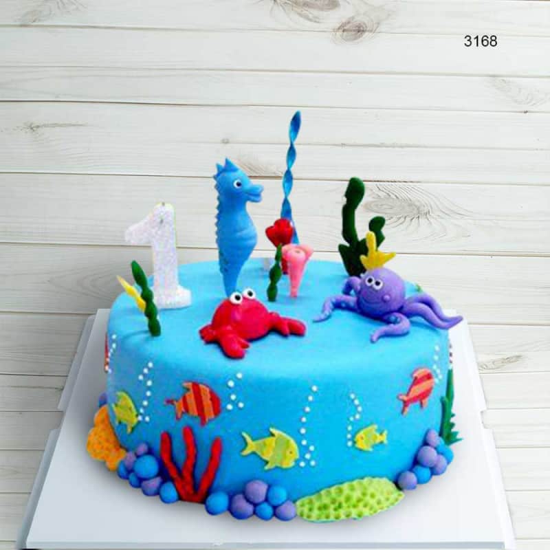 Bánh sinh nhật hoạ tiết đại dương