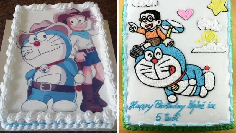 Mẫu bánh sinh nhật Doremon và Nobita