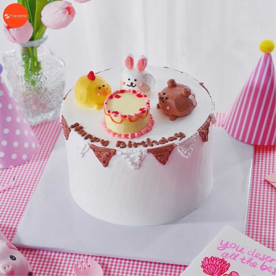 Bánh kem sinh nhật đơn giản tạo hình 3D theo yêu cầu