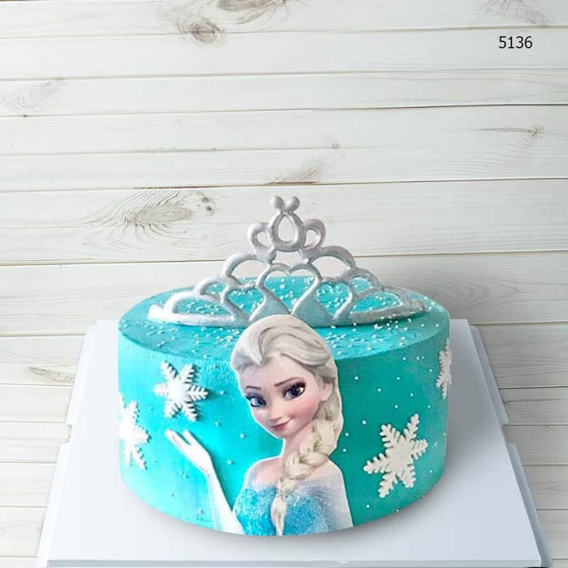 Bánh kem hình vương miện và công chúa Elsa