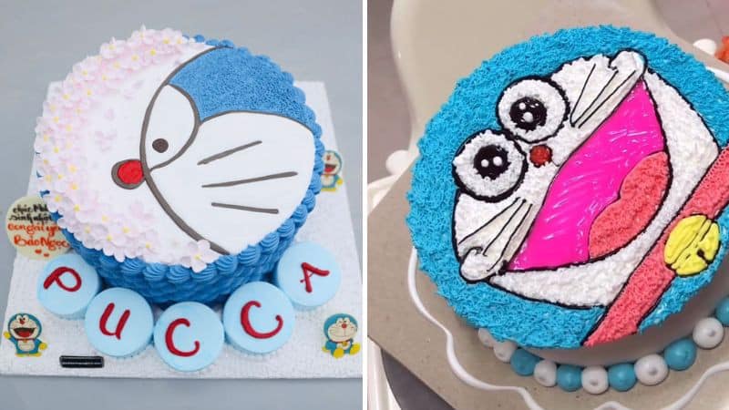 Bánh sinh nhật mặt Doraemon ngộ nghĩnh