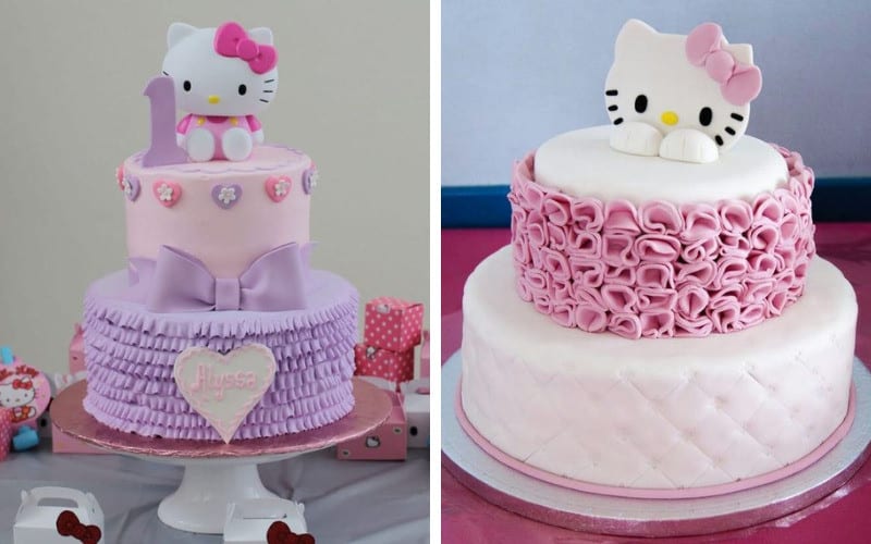 Bánh Hello Kitty 2 tầng đơn giản