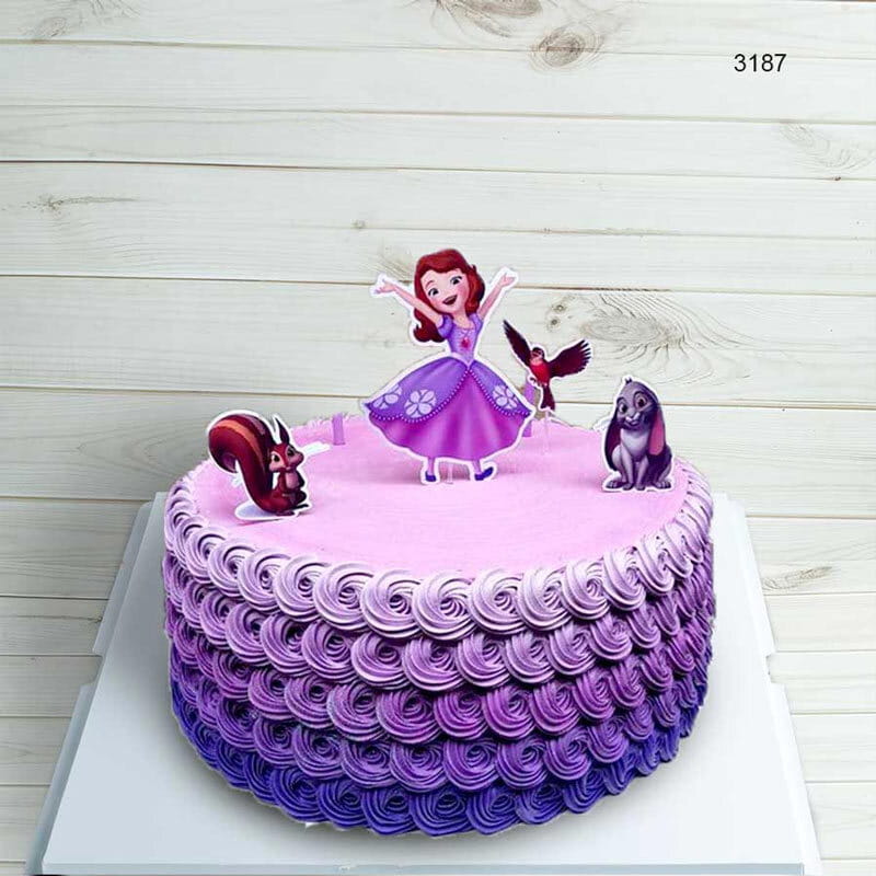 Mẫu bánh sinh nhật màu tím đẹp dành cho bé gái
