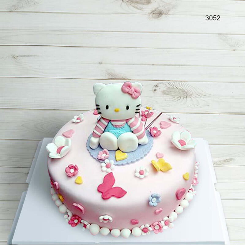 Mẫu bánh sinh nhật đẹp cho bé gái hình Hello Kitty