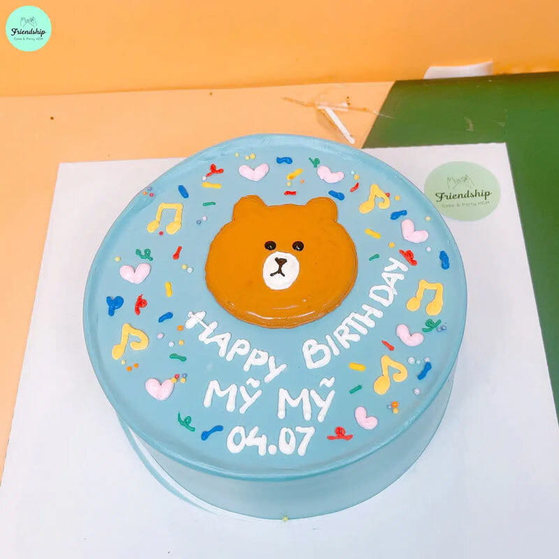 Mẫu bánh sinh nhật đẹp hình gấu brown