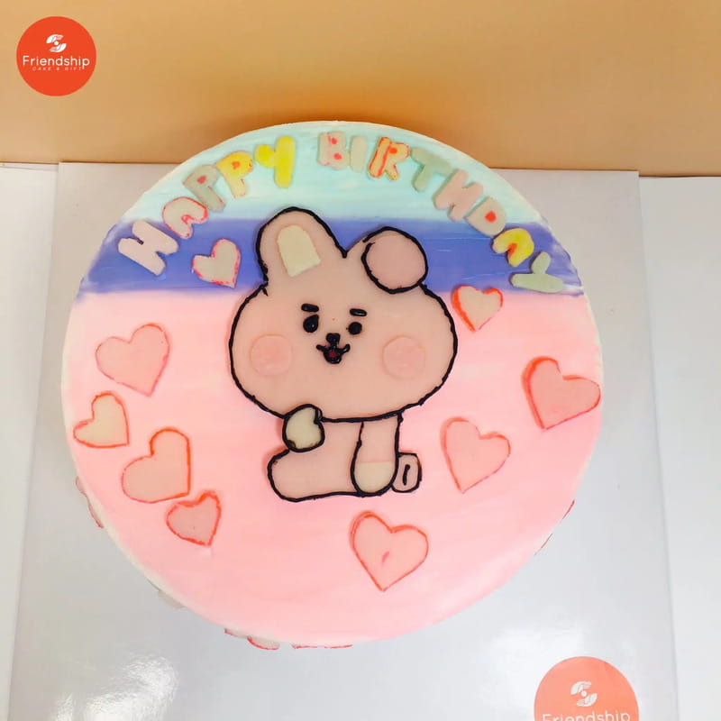 Bánh sinh nhật 2D tạo hình thỏ