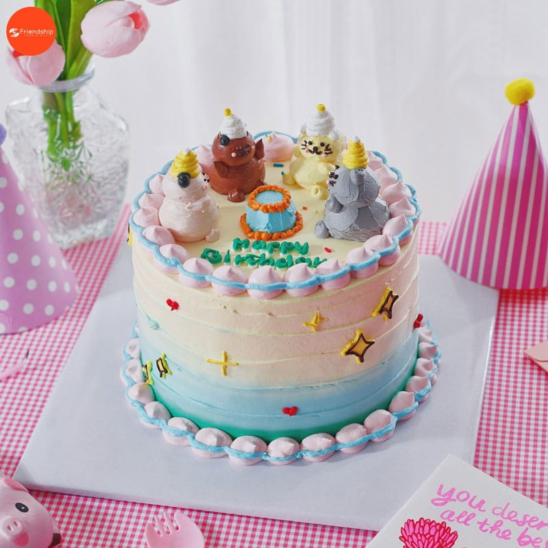 Bánh kem sinh nhật cho bé trai 9 tuổi hình gấu 3D đẹp