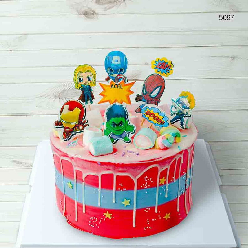 Mẫu bánh sinh nhật Marvel dành cho bé trai 9 tuổi