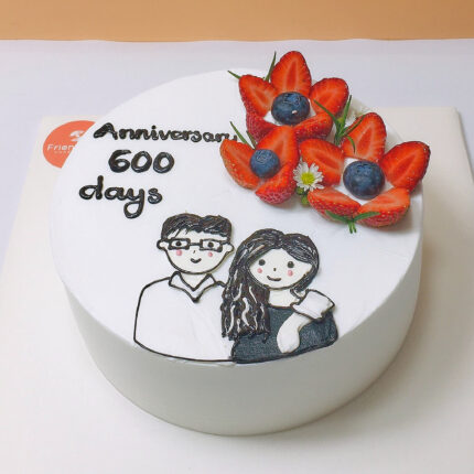 Bánh kem tạo hình đơn giản chúc mừng kỷ niệm 600 ngày bên nhau