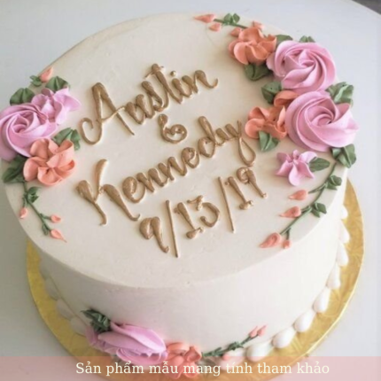 bánh kem cưới ghi tên, bánh kem cưới bắt hoa